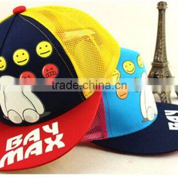The New Children's Net Cap in Summer Smiling Face Flat Along the Hip-hop Baseball Hat Children's Sun Hat photo-2