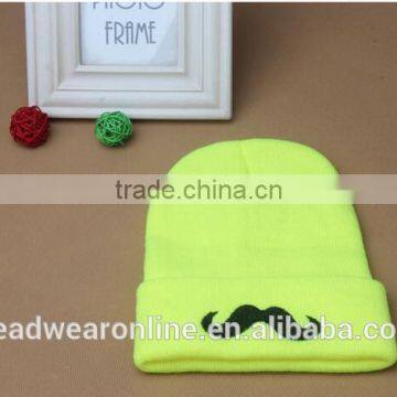 Custom Fashion High Quality Moustache Embroidey Knitted Hats And Beanie Hats photo-6