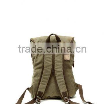 Unisex,Vintage Casual Cotton Canvas Leather Backpack Rucksack Bookbag ,Lagtop Bag Computer Bag For Men & Women photo-3