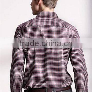 New Design Small Checked Blends Cotton Men Shirt SL0072 photo-2