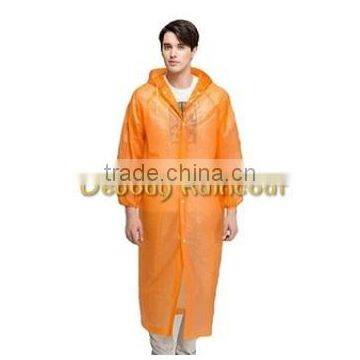 Long Waterproof Disposable Plastic Raincoat Rain Poncho With Sleeve and Hood photo-4