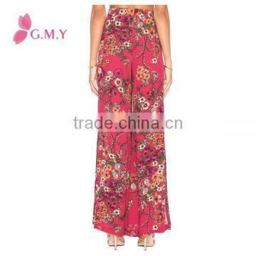 Summer Ultra-wide-leg Trousers Slit Hem Pants Beach Chiffon Palazzo Pants Lasted Pants Design for Women photo-3