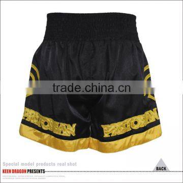 Mens Professional Embroidered Satin Muay Thai Grappling Shorts photo-3