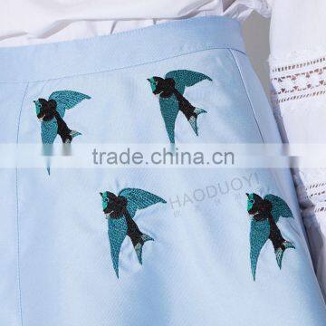 MGOO 2016 New Design Fashion Skirts For Women Blue Block Print A Line Skirt For Dance Pattern 15144B177 photo-6