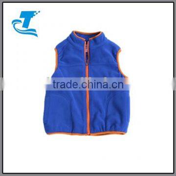 plain dyed Spring Sleeveless Baby Jacket Without Hood
