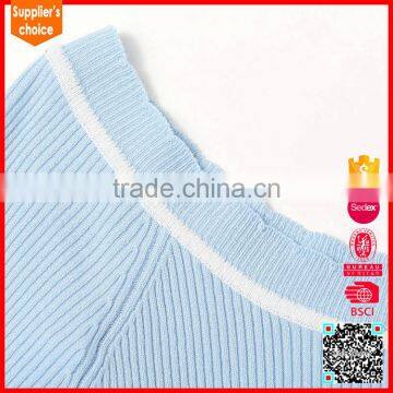 Latest Design Short Sleeve Cozy Knit Sweatershirt Tight Pullover Sweater photo-5