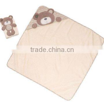 Trade Assurance Custom Embroidery Designs Cotton Terry Fabric Animal Wholesale Kids Bath Poncho Hooded Towel photo-4