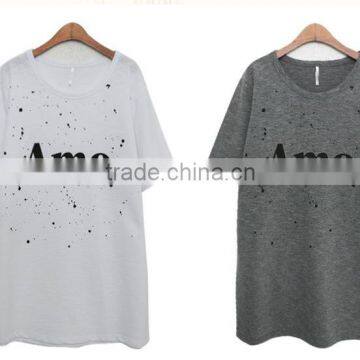 China t shirt factory women fashion casual elongated t shirt and student short sleeved blank T-shirt