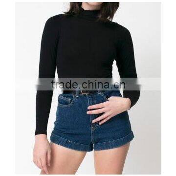 Runwaylover EY0628P 2017 Ladies High Waist Denim Shorts With Raw Hem photo-2