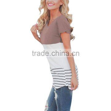 Custom Fashion Ladies Short Sleeve Blouses for Wholesale 2017 photo-4