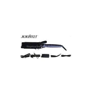 MHD-112T HOT Selling ProfessionalCeramic Triple Barrel Waver Iron,PTC Heater Hair Curler,free Shipping
