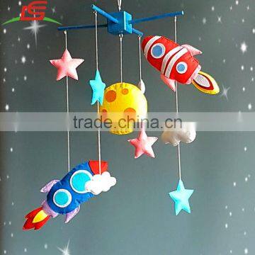 Wholesale Plush Moon Rocket Baby Cot Hanging Bed Bell