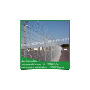 Y shape fence 3D folding fence panels with barbed wire on top