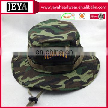 Military bucket cap outdoor camouflage bucket hat with adjustable strip