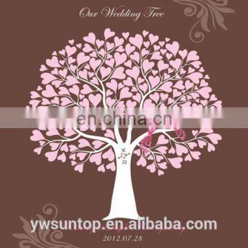 Heart Tree Fingerprint Signature Canvas Painting wedding Attendance album cheap wholesale