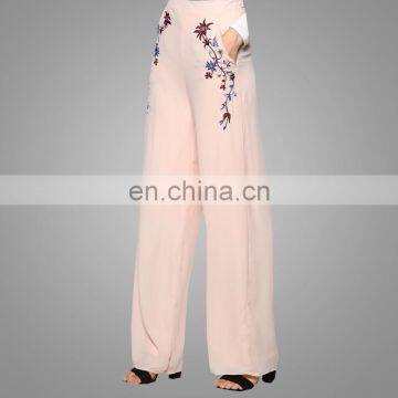 Pluse Size Muslim Cullote Pants Newest Islamic Embroidery Trousers photo-3