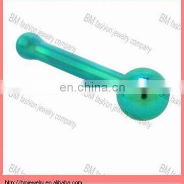 Grade 23 Titanium Green BALL Nose Bone piercing jewelry rings