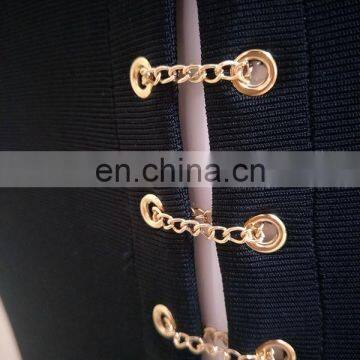 Women Halter Sleeveless Deep V Neck High Split Black Sexy Bodycon Club Party Dresses photo-6