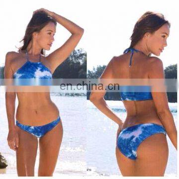 beautiful blue and white cloud bikini for women beach bikini dress