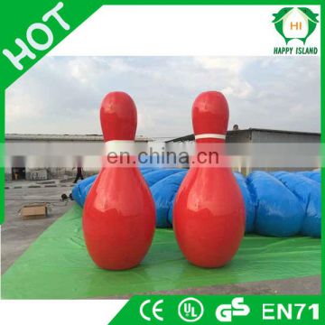 HI red color giant human inflatable bowling model bowling pins for sale