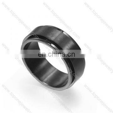 Simple black ring stainless steel ring custom logo