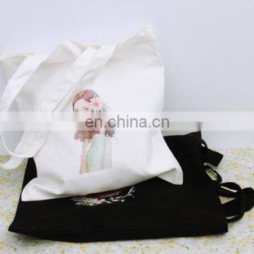 Wholesale UK Women Popular White Black Canvas Tote Bag photo-5