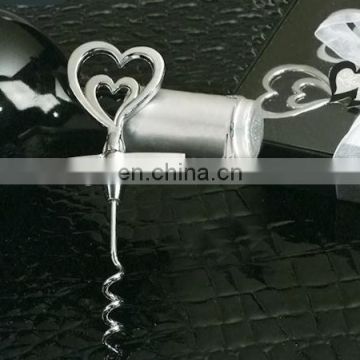 Two Hearts Chrome Wine Opener Favors