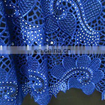 2016 high quality guipure lace with stones /high quality guipure lace cupion lace /african guipure lace /high quality lace