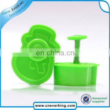 plastic snowman design green color cookie cutter