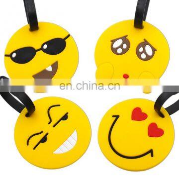 No Minimum Stock Items Funny Airline Souvenir Hanging Tag Type Cheap Silicone Emoji Luggage Tag