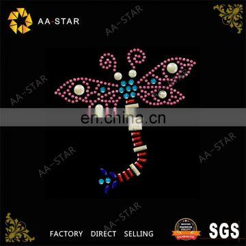 Red Dragonfly pattern consists of square rhinestone, round rhinestone