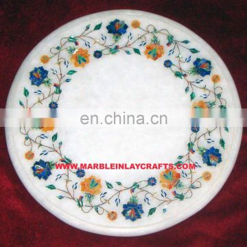 Exporter White Round Marble Inlay Table Top