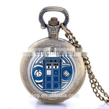 New Black Doctor Who Design Pocket Watch Necklace Vintage Pendant Quartz Unisex Pocket Watch Wholesale Fast Shipping photo-5