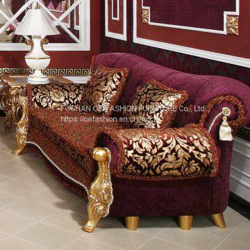 Red Couch Velvet Sofas Living Room Furniture Upholstered Classic Comfortable American Style Home Fabric Sofa Design Set photo-2