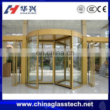 CE golden aluminium frame metal glass double doors exterior