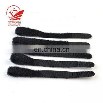 Black Durable P-shape Cable Tie Back to Back Hook and Loop Tape With Logo photo-4