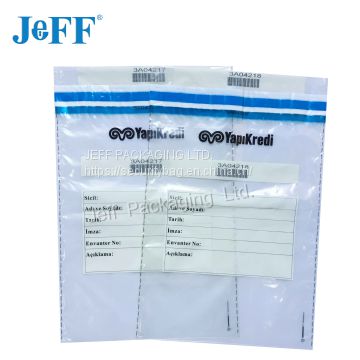 Customized Printing Top Standard High Quality Bank Security Deposit Bag with Sealing Tape