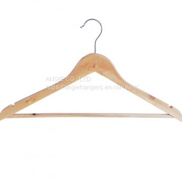 Angie cheap B grade wooden clothes hanger with bar