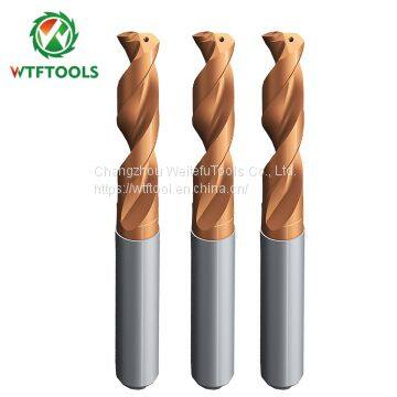 WTFTOOLS 2 Flutes 3D 4mm Inner Coolant hole Tungsten Carbide Drill Bits For Metal Hardened Steel