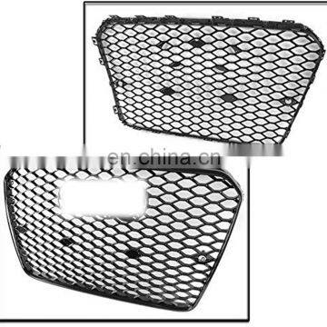 Honeycomb Center Grill Gloss Black Grille RS5 Style Fit 2013-2016 for Audi A5 S5