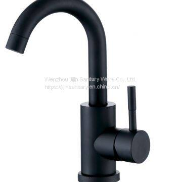 304 Stainless Steel Baking Black Paint Faucet Hot and Cold Basin Wash Basin Faucet Public Bathroom Toilet Under the Table Basin