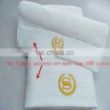 Wholesale Luxury Embroider White 100% Organic Cotton Star Hotel Soft Absorbent Bath Towel Set 3pieces for Bathroom photo-7
