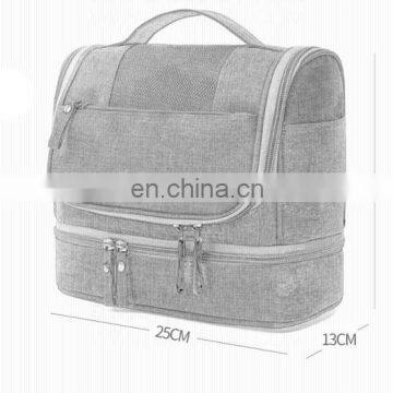 Online Hot Sell Dry Wet Separation Toiletry Bag Double Layer Waterproof Bathroom Organizer Bag For Men photo-3