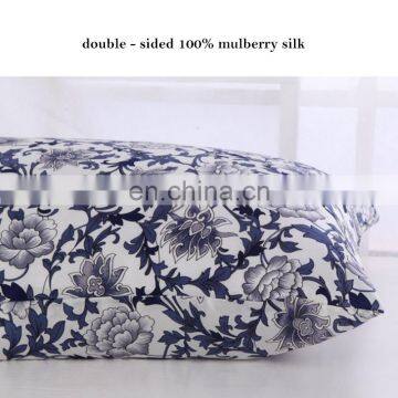 16mm 20*30 Inch Printed Satin Double Side 100% Pure Silk Pillow Case 100% Mulberry With Invisible Zipper For Home Hotel Decor photo-3