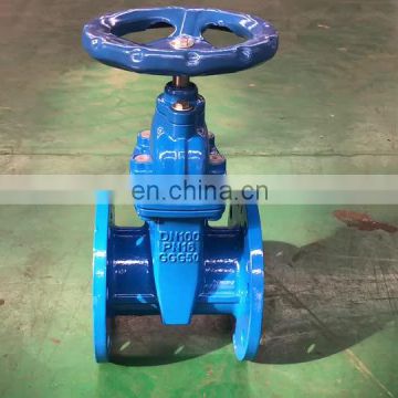 Non rising stem DIN 3352 F4 standard 100mm sluice gate valve