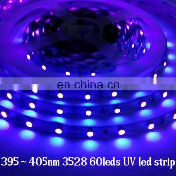 3528 60leds 4.8w Low voltage 5v 12v 390nm 395nm 400nm 405nm UV c led strip