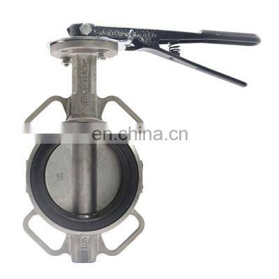 Bundor Class150 DN100 CE EAC ISO TS approved grooved stainless steel wafer butterfly valve