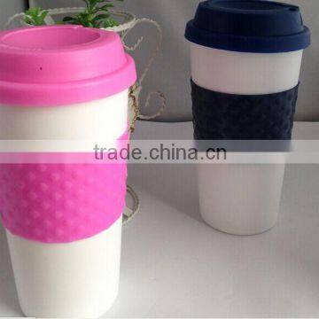 2016 hot sale colorfull plastic belt silicone coffee cup