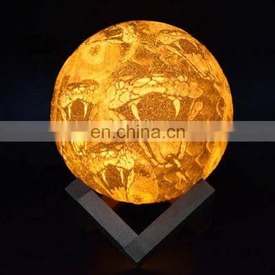 USB charging remote control led table lamp lights baby night light 3D moon lamp