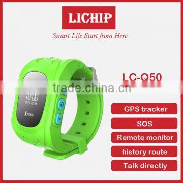 Children GPS Tracker for kids Satellite Android Monitor SOS function phone call LCD q50 smart watch